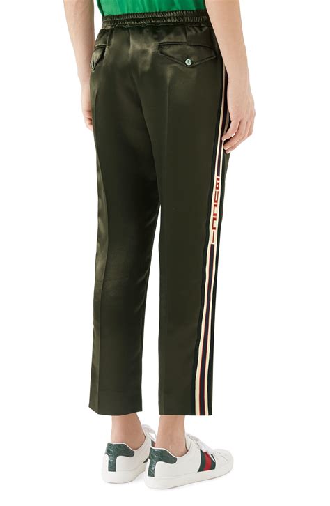 gucci track pants green red|gucci tracksuit pants.